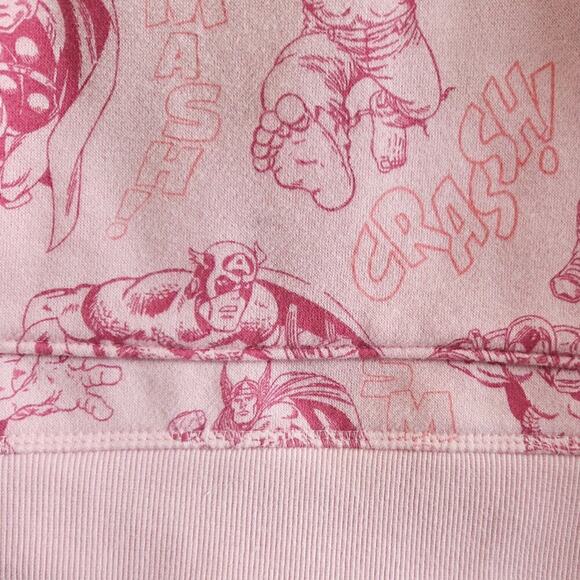 Disney Marvel Superhero Women's Pink Fleece Pullover Hoodie Sweatshirt Medium - Picture 10 of 11